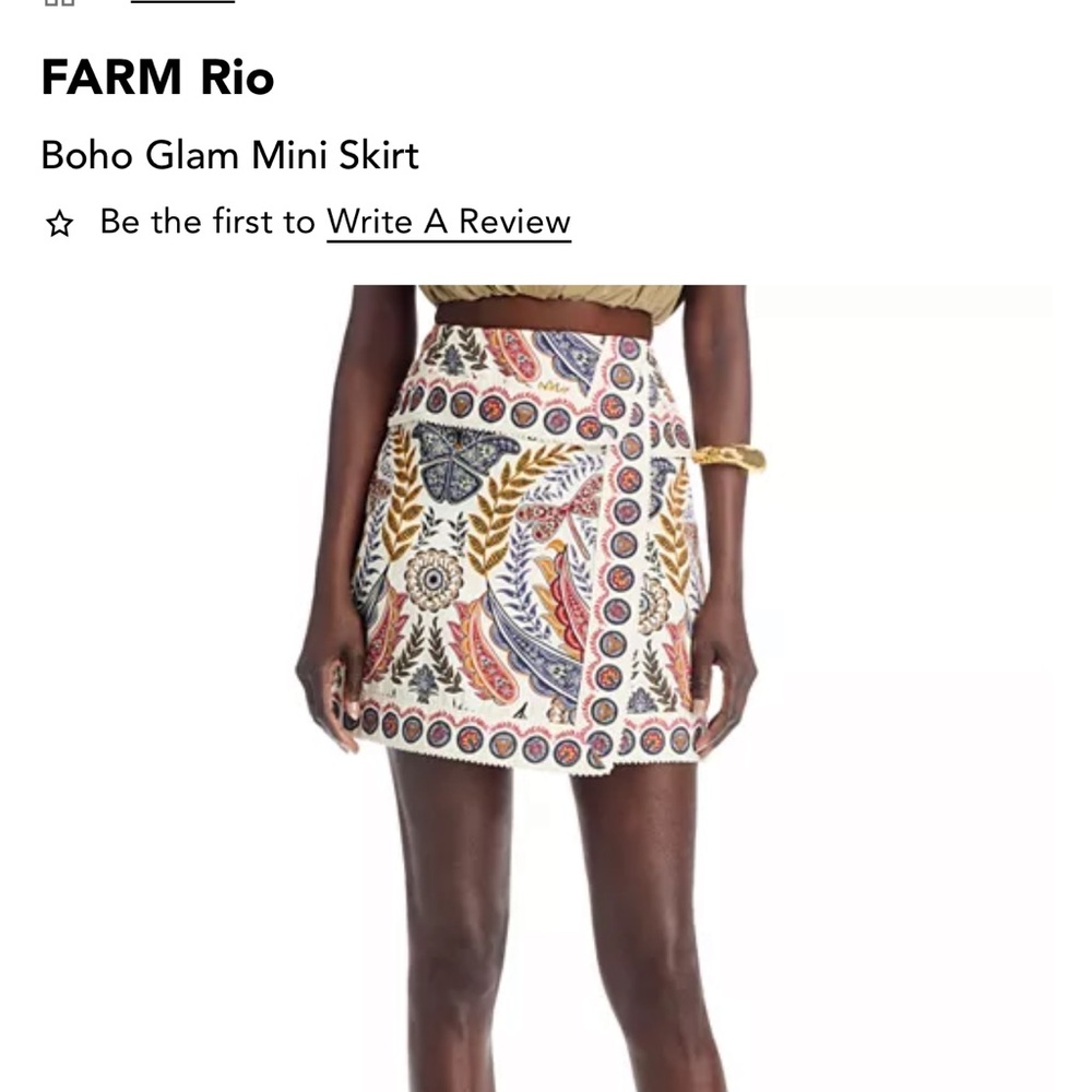 NWT FARM Rio Boho Glam Mini Skirt - Multicolor